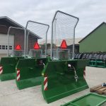 Three PowerWinch blades and mesh guards lined up facing the camera.
